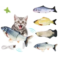 electronic cat toy 3d fish electric usb charging simulation fish toys for cats pet playing toy cat supplies juguetes para gatos
