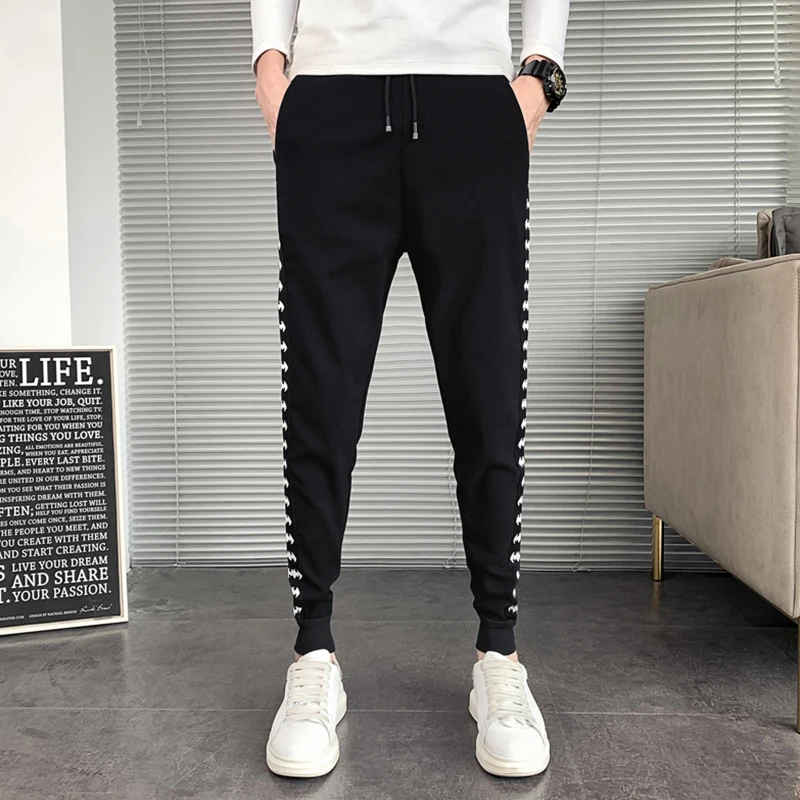 

Men's Korean Fun Print Pants Fashion 2021 Spring New Slim Fit Men Joggers Pant Match Hip Hop Mens Casual Fashion Harem Pants