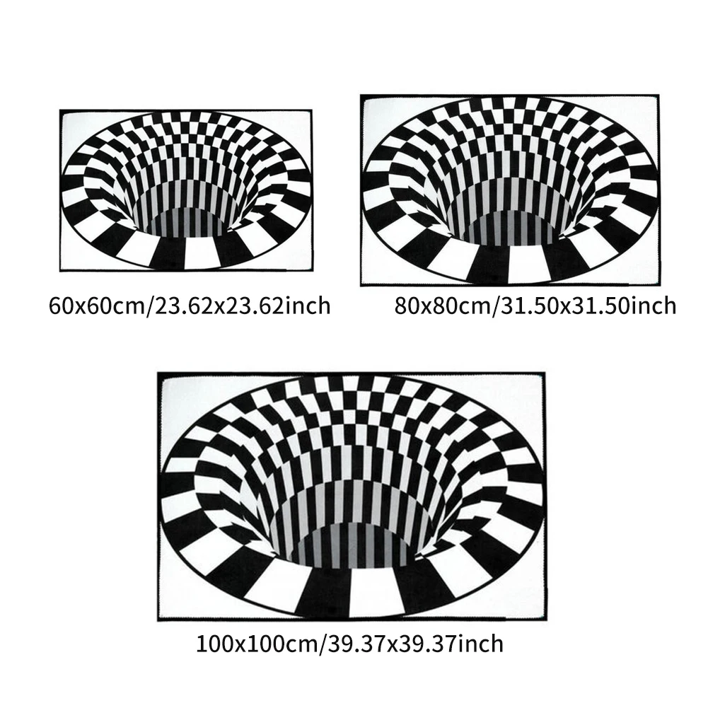 Оптические иллюзии коврики впитывающие воду моющиеся для гостиной полиэстер
