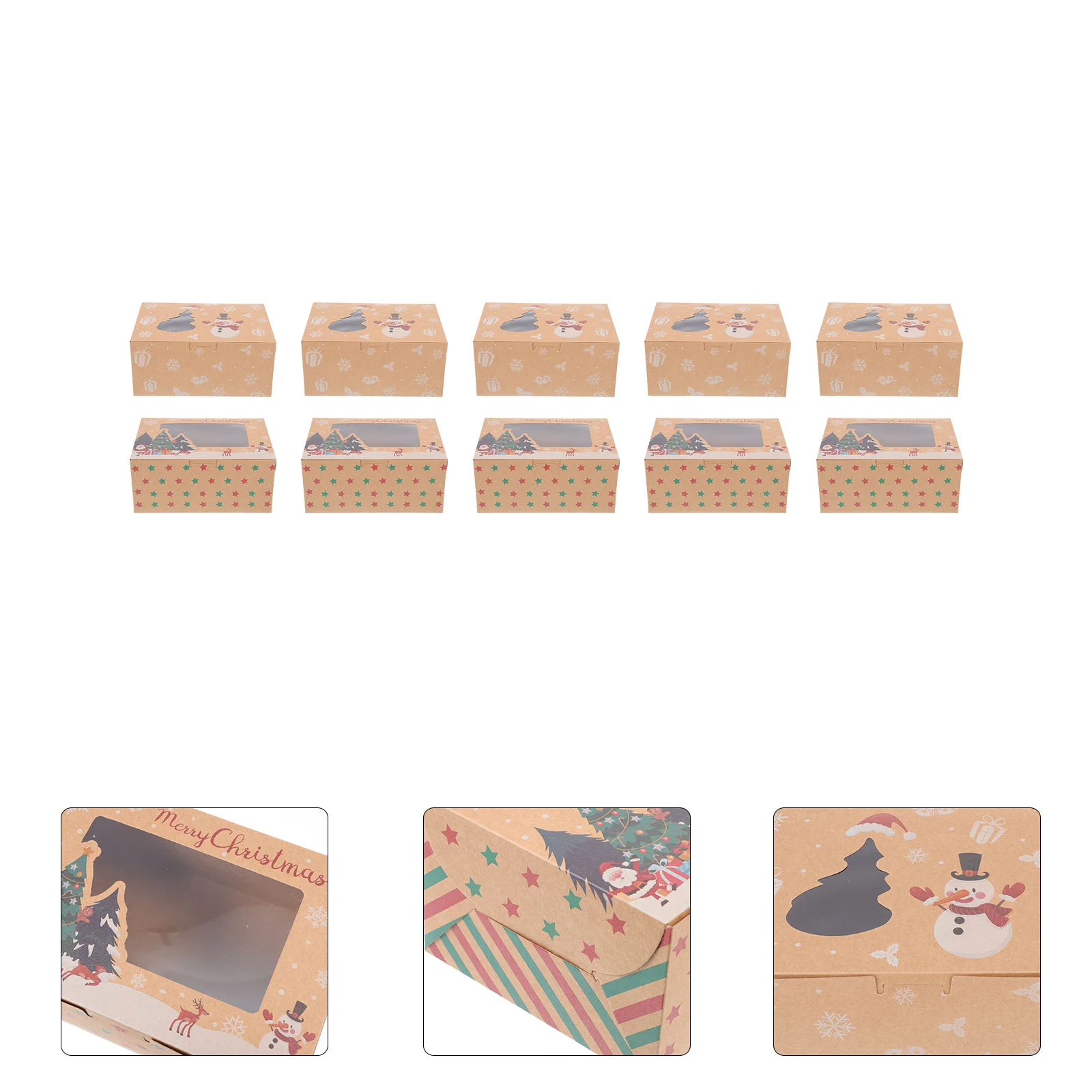 

10 шт. рождественские коробки для печенья, коробки для тортов, коробки для хранения конфет (разные цвета)