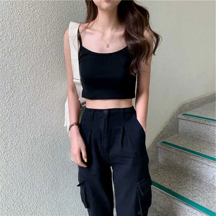 Суперпопулярный шикарный элегантный базовый маленький жилет на бретельках в