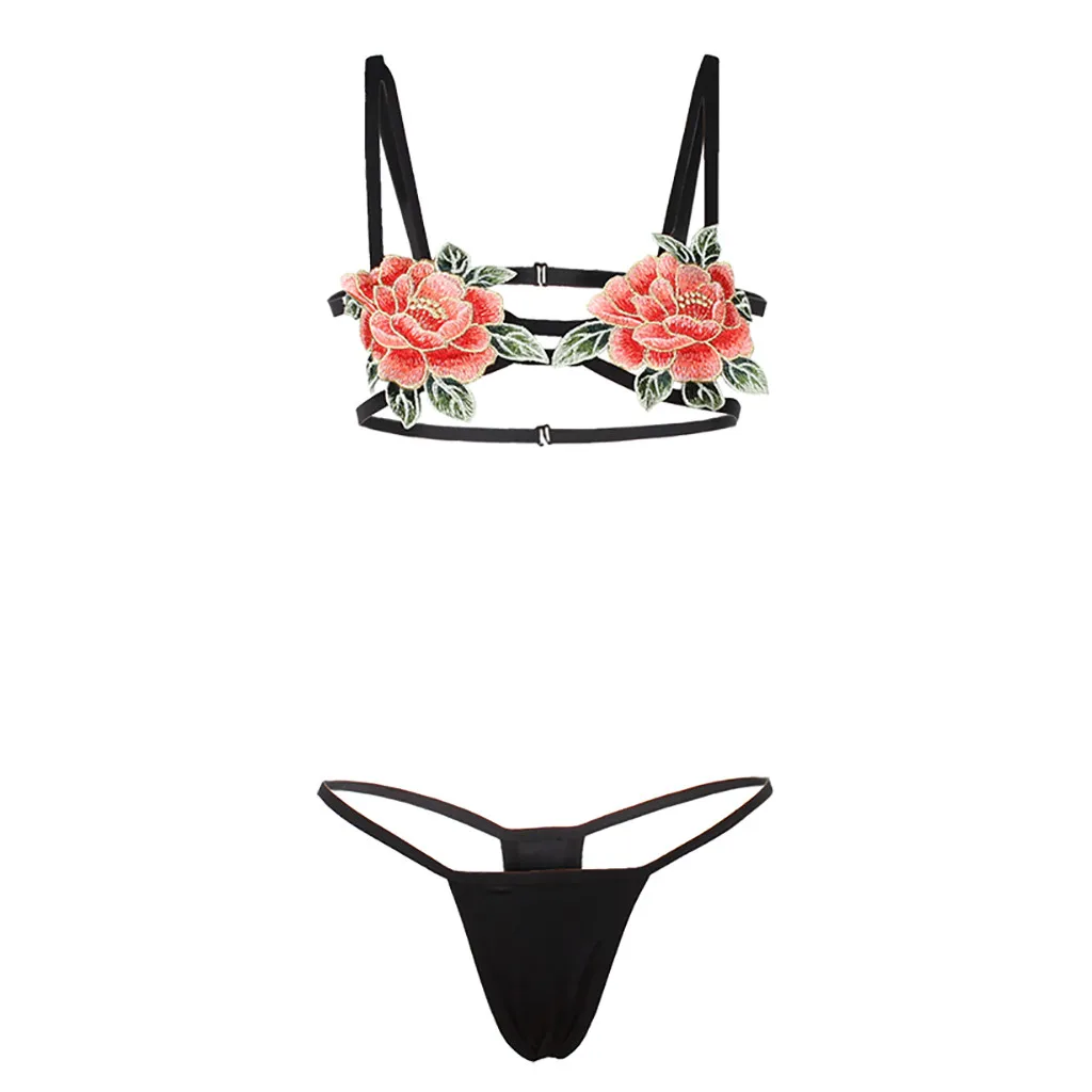 Комплект женского сексуального нижнего белья облегающий однотонный Модный