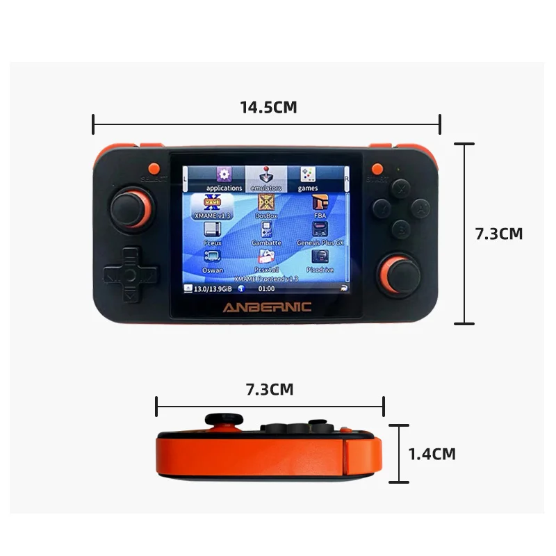 RG350 3.5-дюймовая IPS-экранная ретро-игровая приставка 64 бита 2500+ с картой 16G+128G TF для системы с открытым исходным кодом.