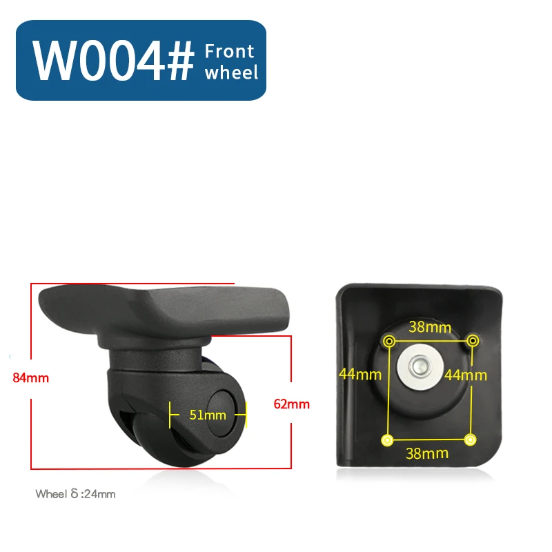 W004(2 Wheels)Front Сменные колеса для багажа, чемодана, продукт, дорожная сумка, колесики для ремонта, износостойкая тяга, коробка, багажные колеса - Цвет: W004(2 Wheels)Front