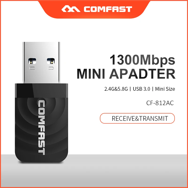 10 шт. 650 ~ 1300 Мбит/с мини USB Wifi адаптер двухдиапазонный 2 4G 5G сетевая карта антенна Wi
