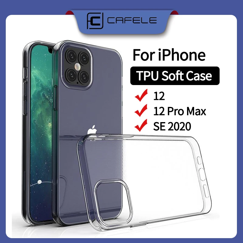 Мягкий ТПУ чехол CAFELE для iPhone 12 Pro Max SE ультра тонкий HD Прозрачный телефона casetify iphone