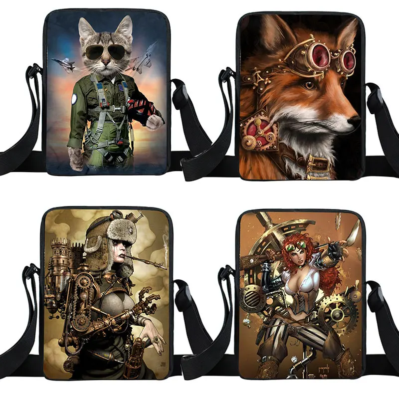 Крутая мини сумка мессенджер в стиле стимпанк маленькие сумки через плечо