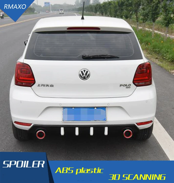 Для POLO задний спойлер 2014 2017 ABS бампер диффузор защитные бамперы для маленький