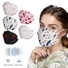 Маска для лица из нетканого материала, с принтом в виде перьев, для взрослых