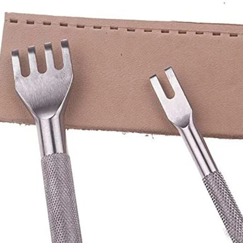 Jiwuo Leather Hole Punches Tool 1/2/4/6 Prong Lacing Hand-stitching Sewing DIY Perforate Craft Tools | Дом и сад