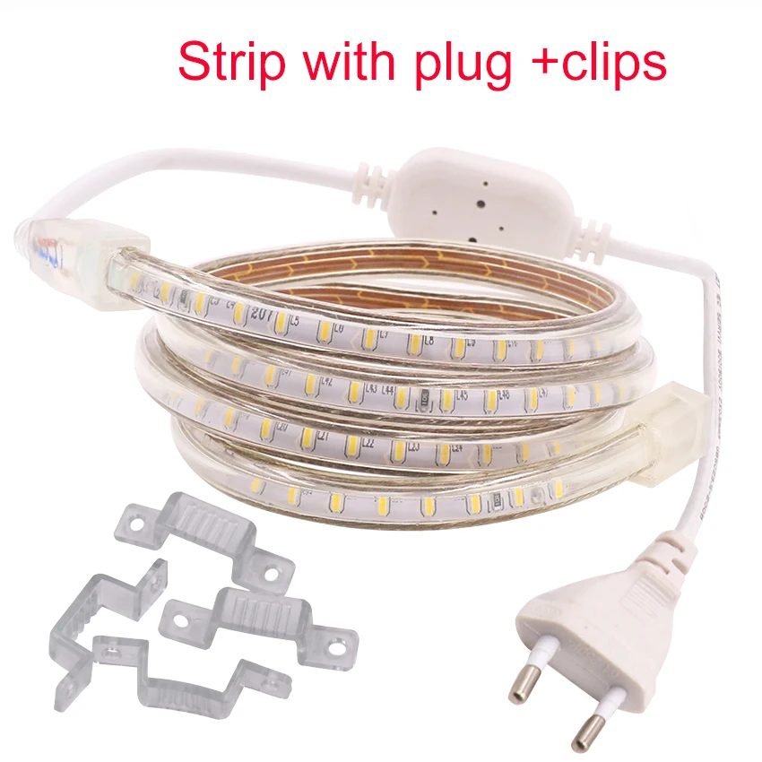 Светодиодная лента 220 В переменного тока 3014 SMD 120 светодиодов/м уличная