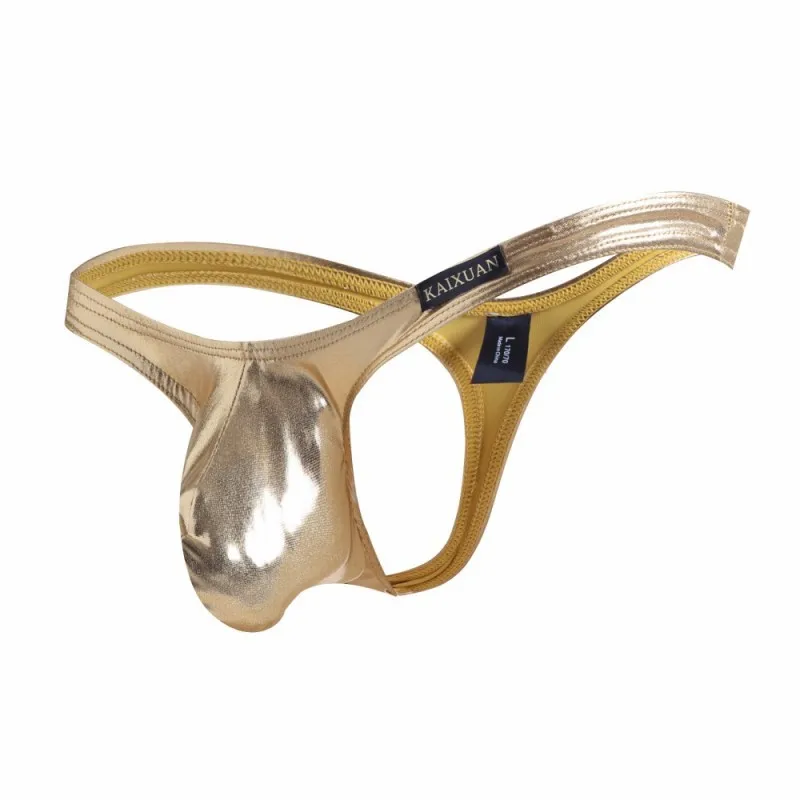 Мужское нижнее белье Sissy Tanga jockstrap Wet Look из искусственной кожи мужские стринги с