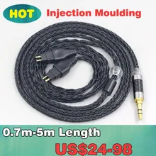 16 Core Black OCC Earphone Cable For Sennheiser HD580 HD600 HD650 HDxxx HD660S HD58x HD6xx Headphone LN007728