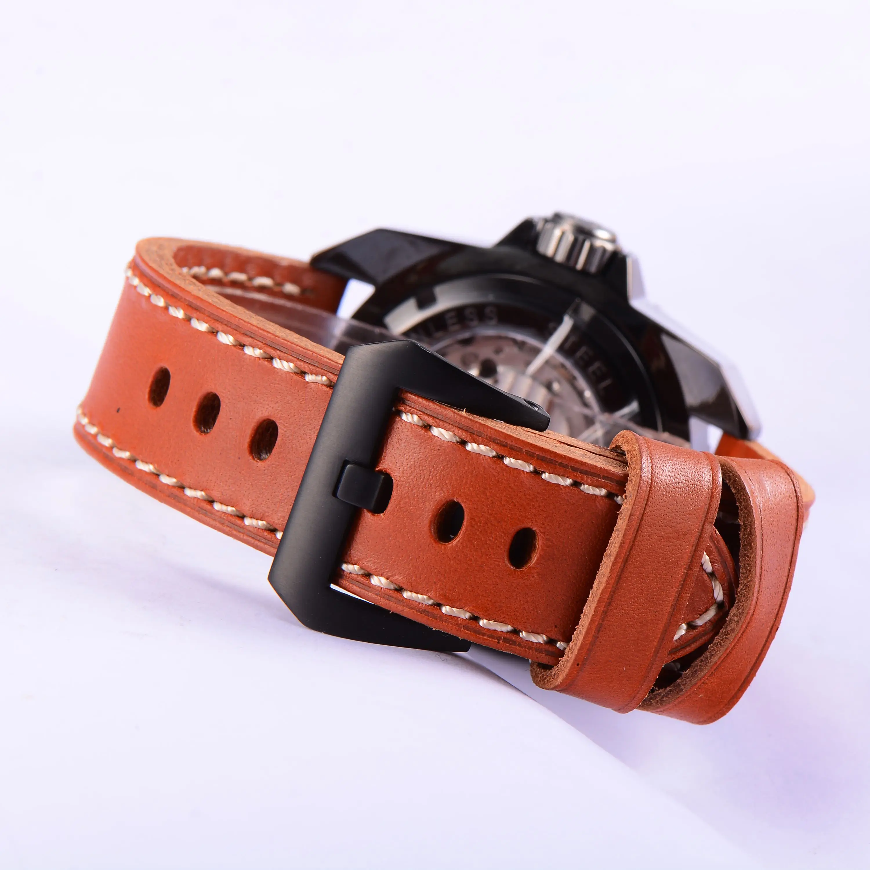 Модные механические мужские часы 44 мм наручные Parnis с автоматической вращающейся