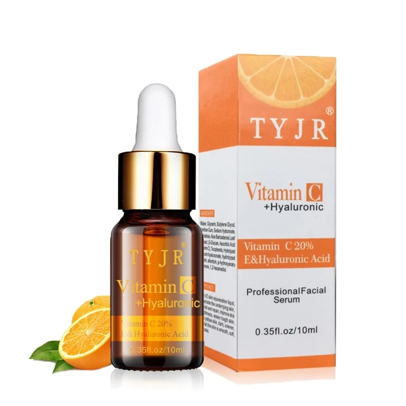 TYJR 100% Pure Vitamin C Serum Liquid Freckle Removal Acne Scar Hyaluronic Acid Anti-wrinkle Vc Face Serum Oil Fade Dark Circles