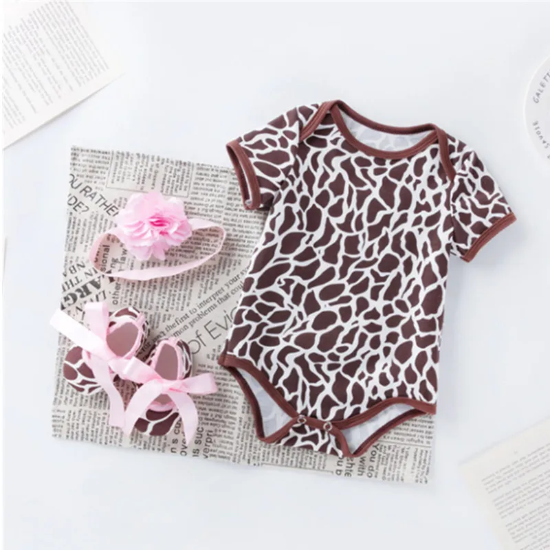 3 шт. хлопковые боди с круглым вырезом и коротким рукавом | Детская одежда обувь