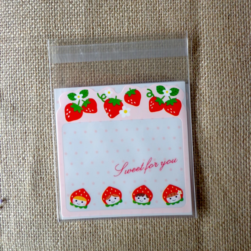 100 шт Клубничные пластиковые пакеты Спасибо печенье конфеты мешок самоклеющиеся