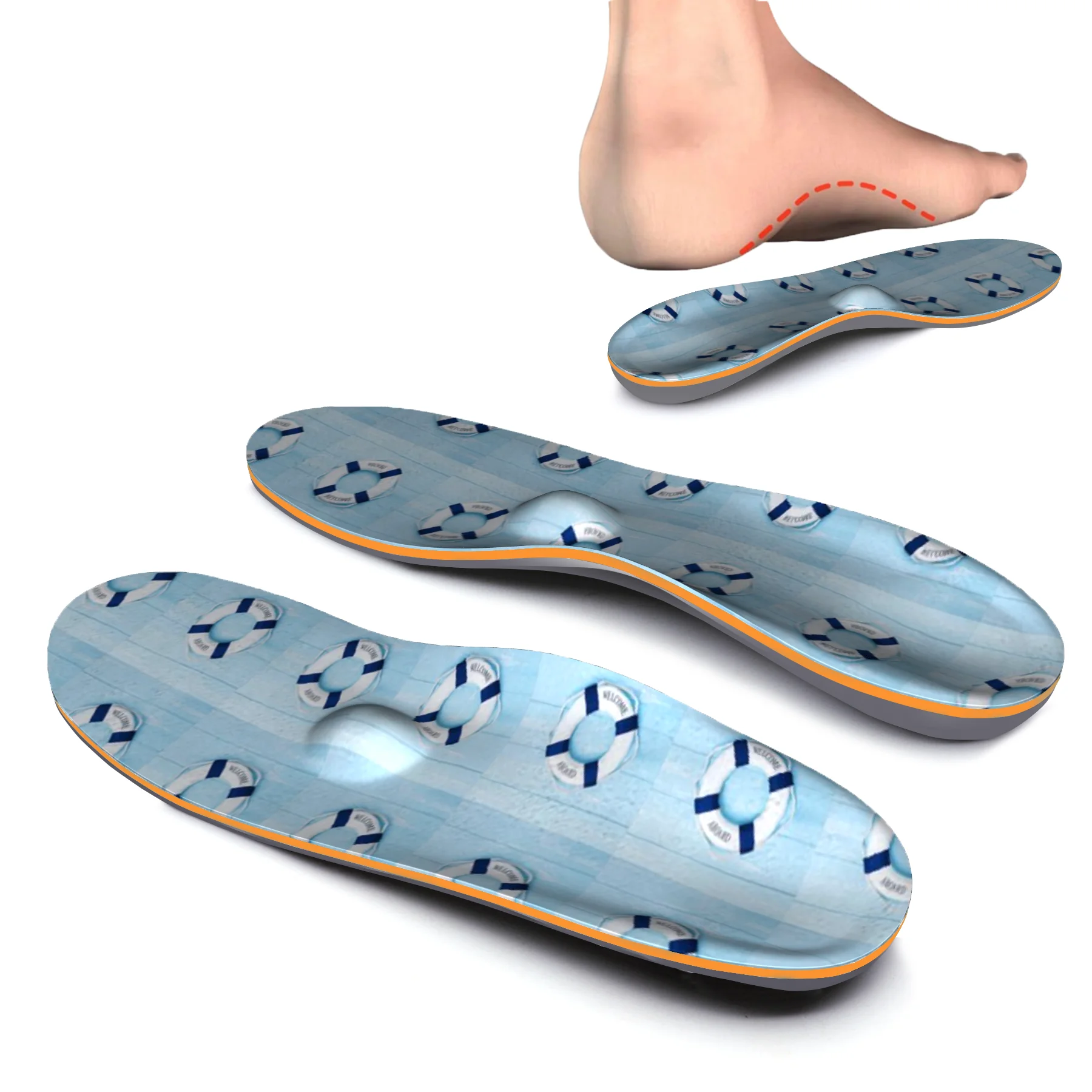 IFITNA Original length High Arch Support Insole, High Stretch Cotton, Relieve Plantar Fasciitis with Memory Foam