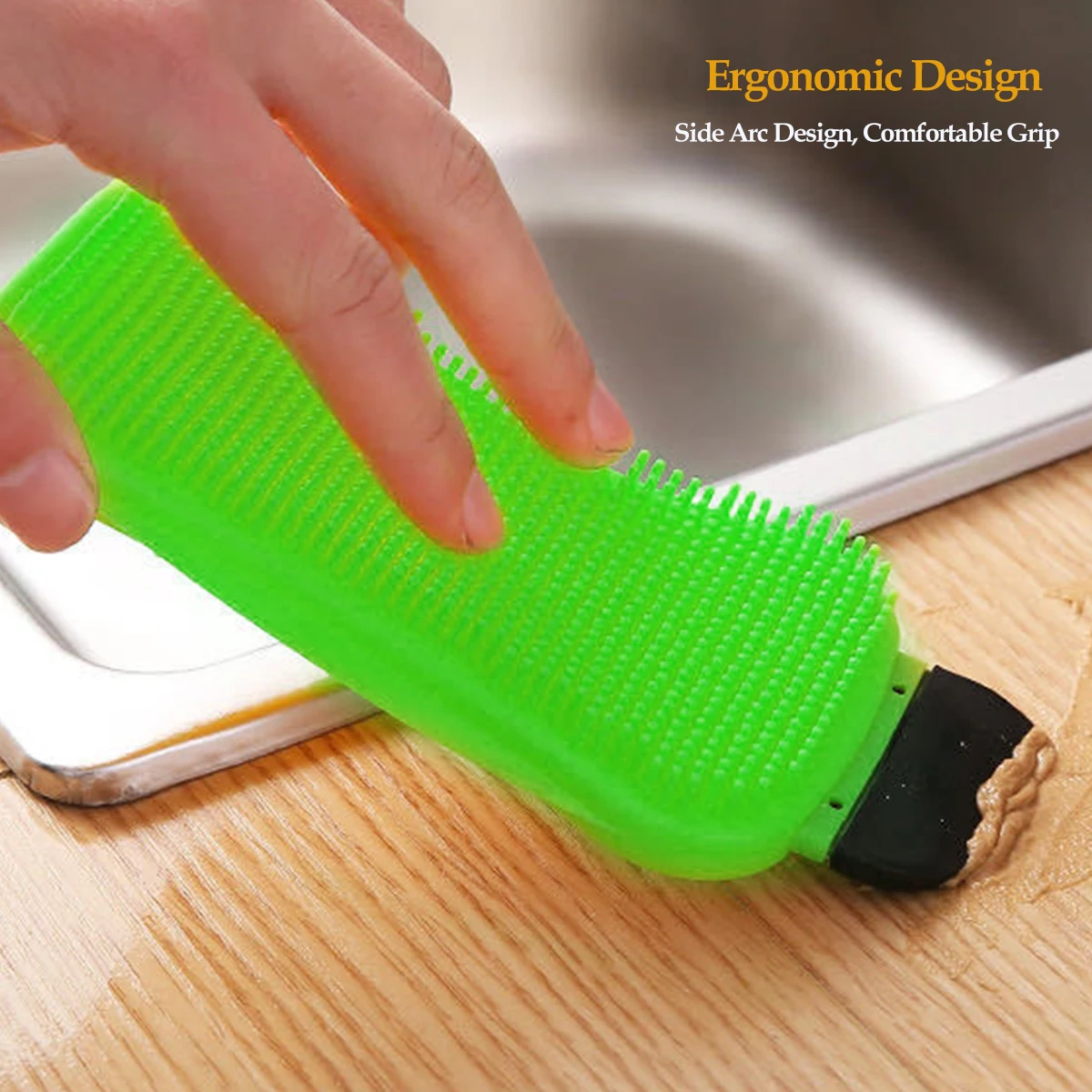 

Multifunction Silicone Cleaning Brushes Useful Washing Sponge Kitchen Cleaning Bowl Pan Bowl Dish Brush Easy Clean Cooking Tool
