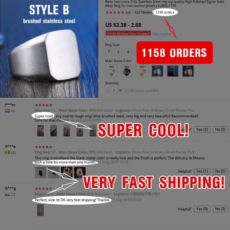 Байер мужские полированный модные 316L нержавеющая сталь байкер уникальные