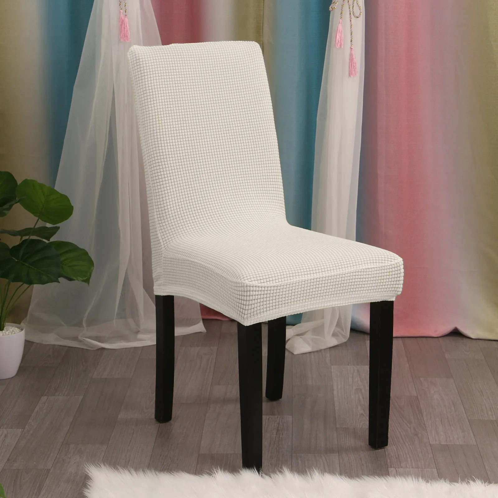 

Super Soft Polar Fleece Fabric Chair Cover Elastic Chair Covers Spandex for Dining Room/wedding/Kitchen/Hotel Party Banquet