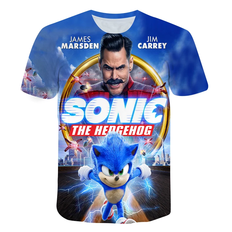 

2021 Boys Girls T-Shirt Cartoon Sonic Tops 3D Printed Football Shirts 4-14T Kids Clothing Children Summer Autumn Sweatshirt