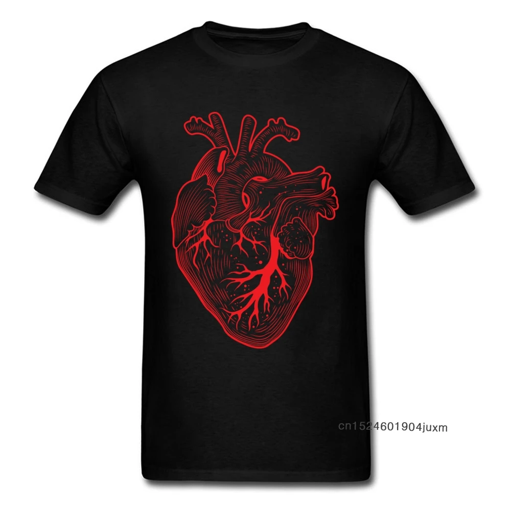 

Men's T-Shirt ANATOMICAL HEART Print Tees 100% Cotton T Shirt Short Sleeve Casual Top Shirt Valentines Gift Tshirt Drop Shipping