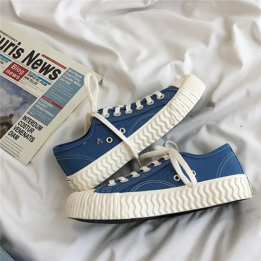 Женские парусиновые туфли на шнуровке Повседневные базовые из флока резиновой