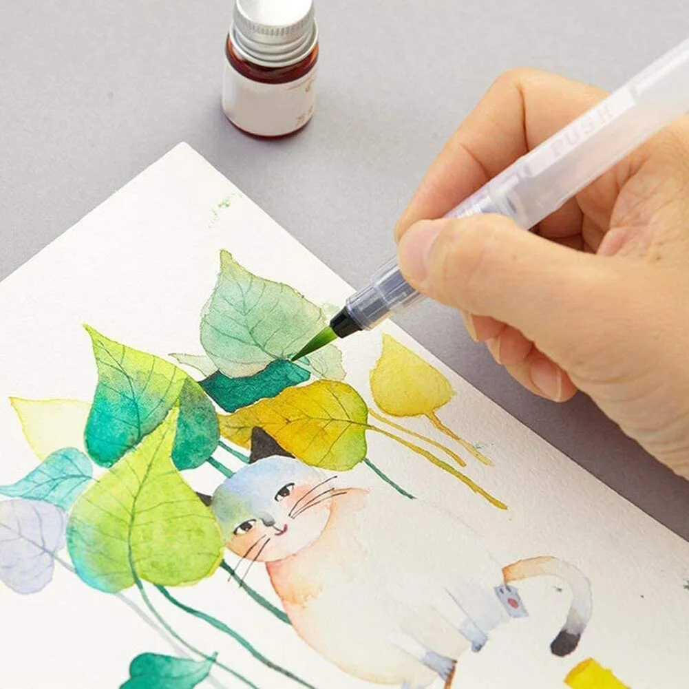 

Fountain Pen Marker Pen Water Storage Brush Hands Painting Brushes Color Lead for Household Children Painting Set