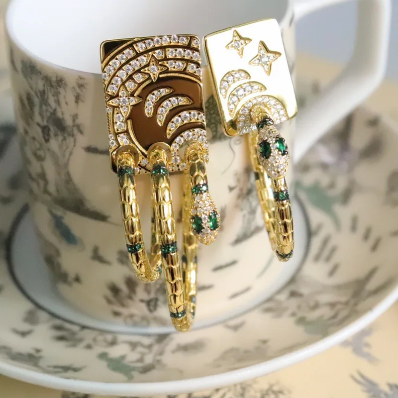 

Earrings 2021 trend high quality S925 silver jewelry 1:1 reproduction, female single Snake Earrings Jewelry Accessories