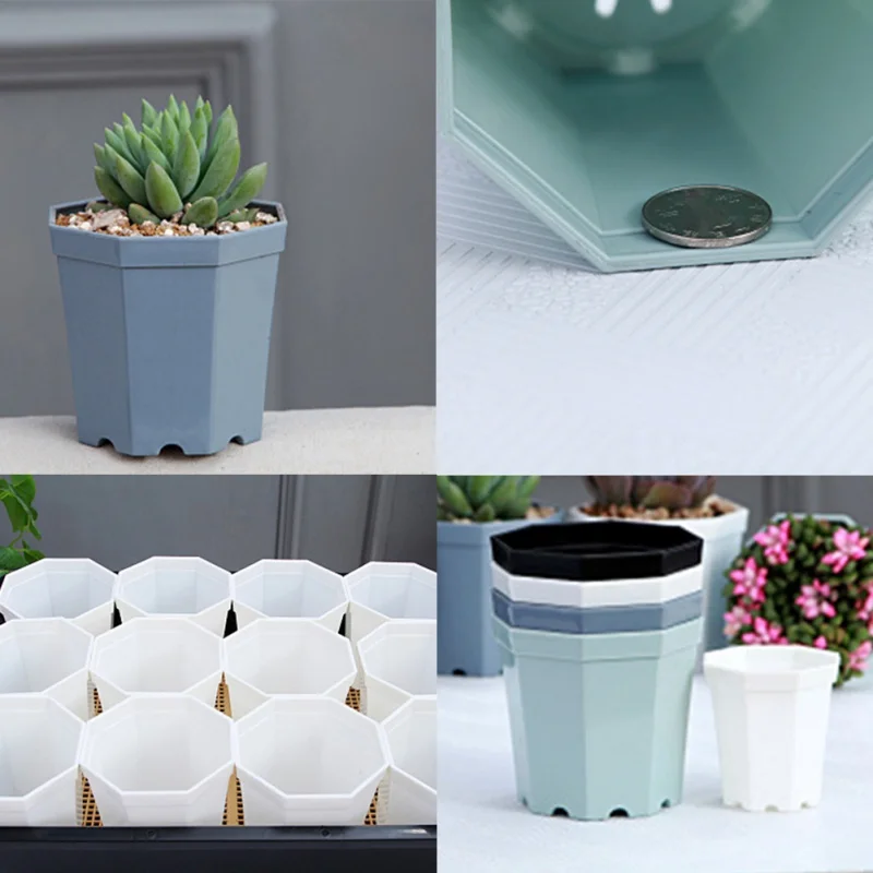 Пластиковый восьмиугольный горшок для цветов 5 шт./упаковка|Цветочные горшки и