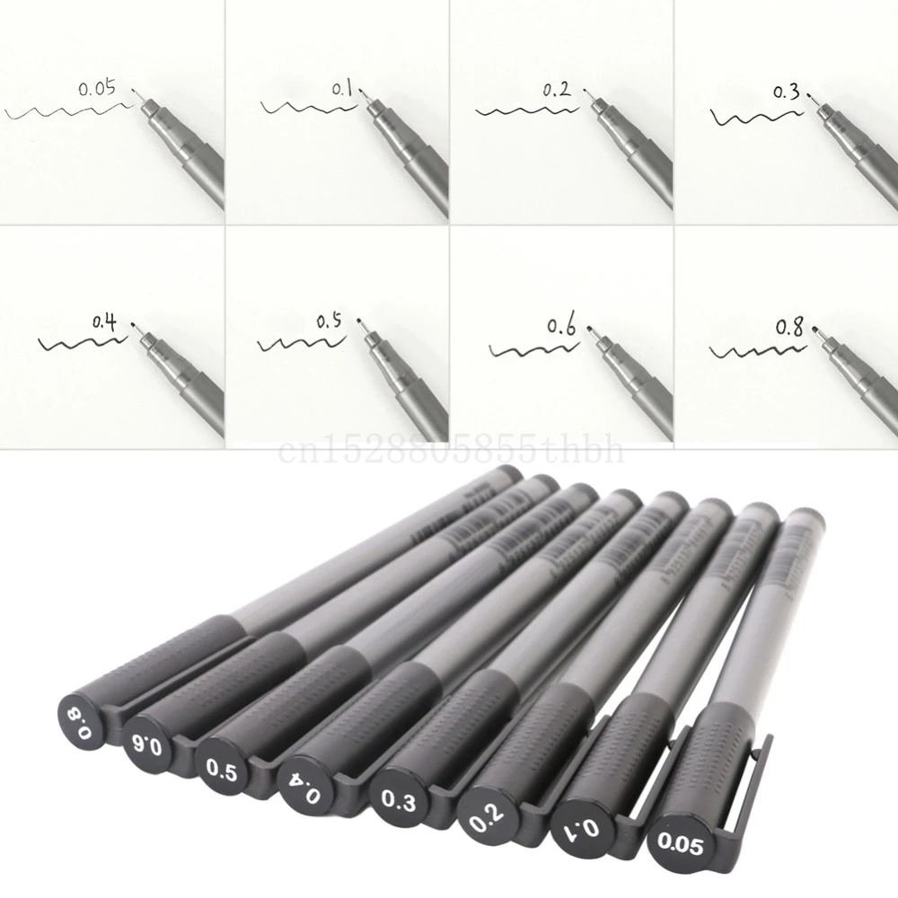 Черная тонкая ручка водостойкая для рисования художественные ручки 0 05 8 мм