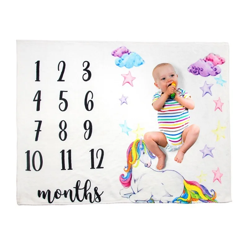Baby Bedding Clothing Newborn Monthly Patterns Growth Milestone Blanket Photography Prop Background Cloth Birthday Gift | Дом и сад