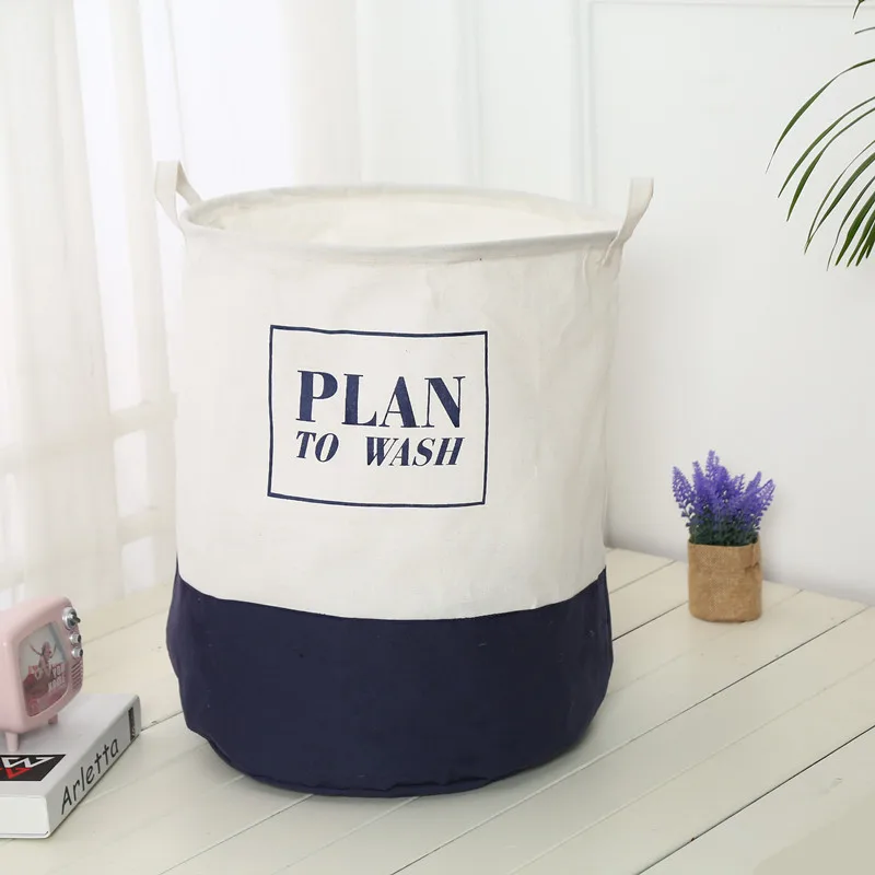

Cotton Linen Dirty Clothes Basket Foldable Large 40*50cm Laundry Basket Kids Toy Sundries Storage YB090M74