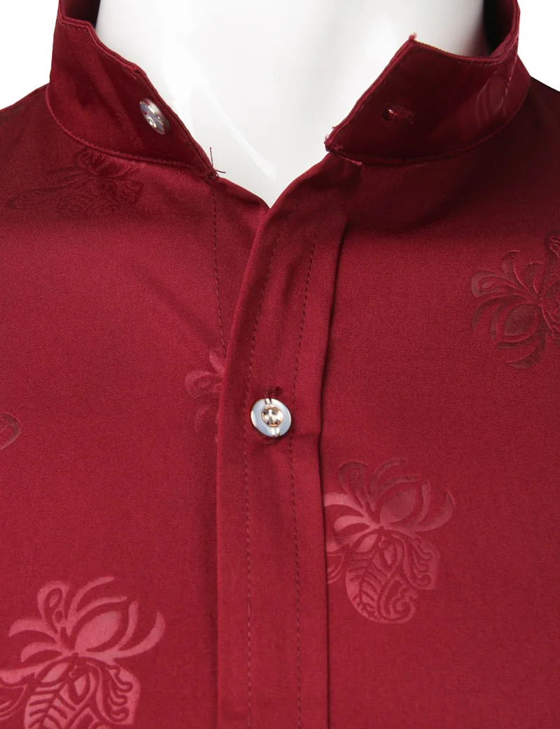 Рубашка мужская с цветочным принтом повседневная приталенная воротником