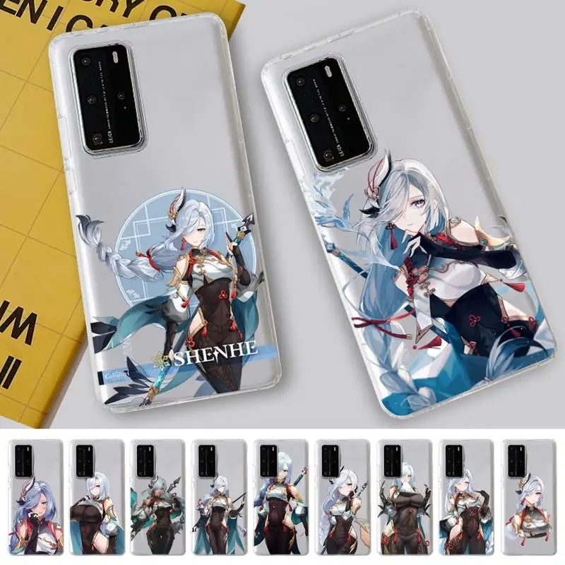 

New Genshin Impact Anime Shenhe Kinomo Phone Case For Huawei P 20 30 40 pro lite Psmart2019 Honor 8 10 20 Y5 6 2019 Nova3E