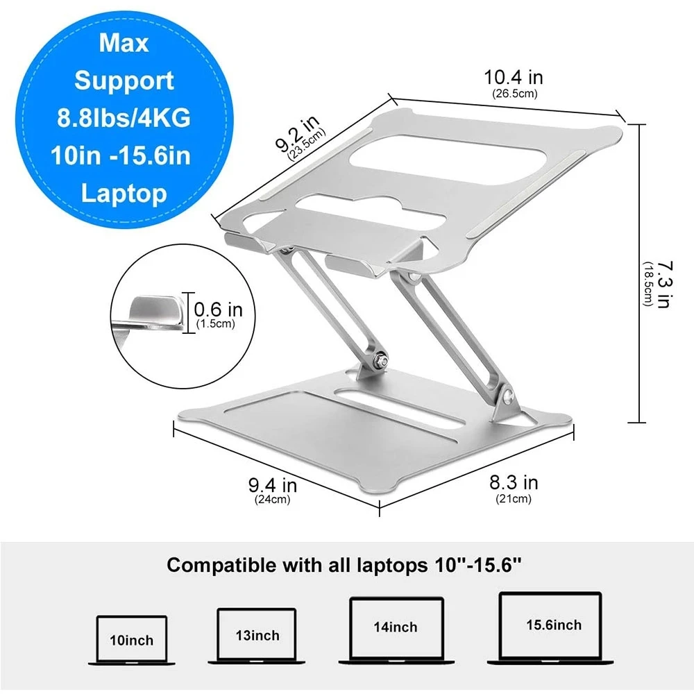 

Laptop Stand Adjustable Notebook Computer Riser Holder For MacBook Air XiaoMi Dell HP Lenovo PC Tablet Portable Aluminum Support