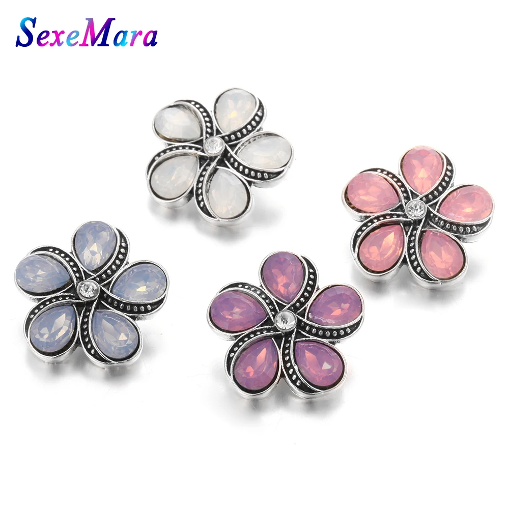 6 шт./лот новинка ювелирное изделие 20 мм металлические цветы кнопки браслет с