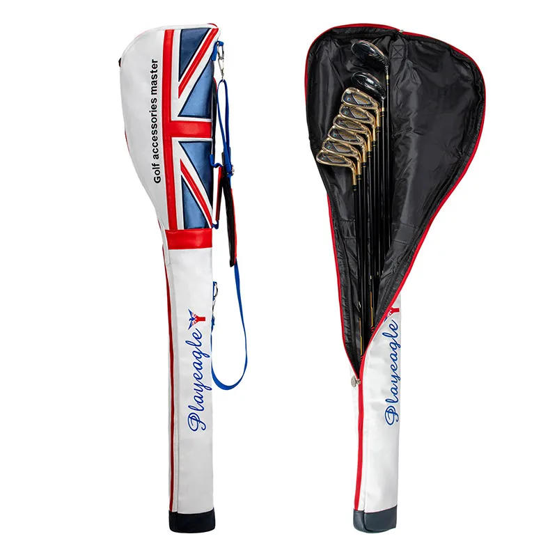 PLAYEAGLE Golf Gun Bag Sunday Bag 1pc Soft Foldable Protatble Folding Leather Club Bag For 6-9Pcs Clubs Lightweight Air Travel