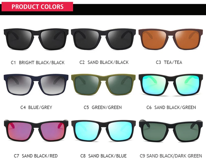 

2021 Fashion Square Polarized Sunglasses Men Vintage Plastic Male Sun Glasses Women Stylish Black Sport Shades Quick delivery