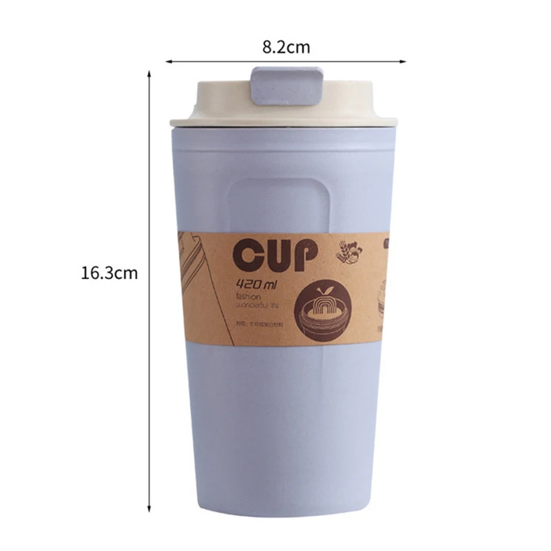 

420ml Portable Coffee Mugs Reusable Bamboo Fiber Cup Water Cups Eco Friendly Non-slip Solid Drinking Ware Mug Tea Coffee Cups