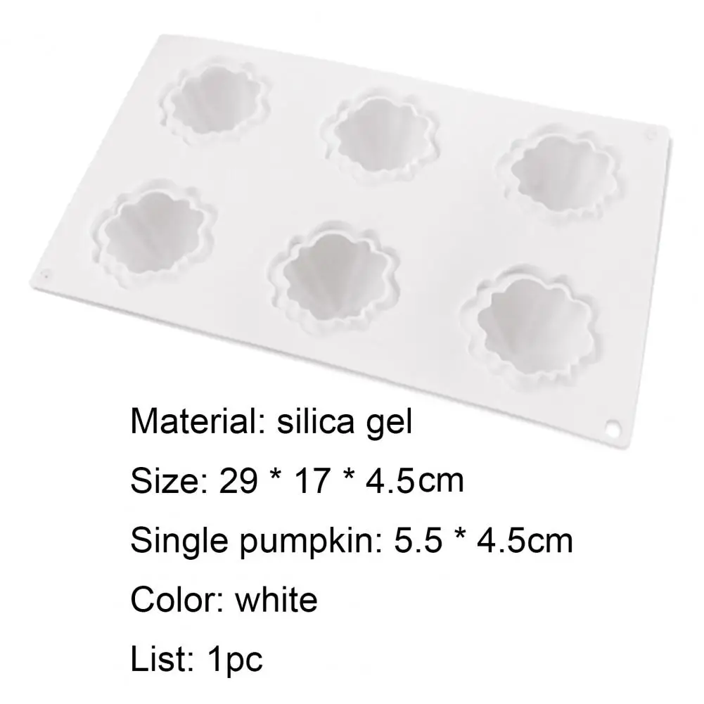 

70% Dropshipping!Halloween Cake Baking Mold Heat Resistant Pumpkin Shape 6 Cavity Silicone Cake Mousse Mousse Mold