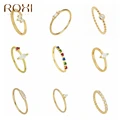 ROXI радужные кристаллы золото/серебряные кольца для женщин Свадебные украшения палец кольца 925 Серебряное кольцо Anillos обручальное кольцо - фото