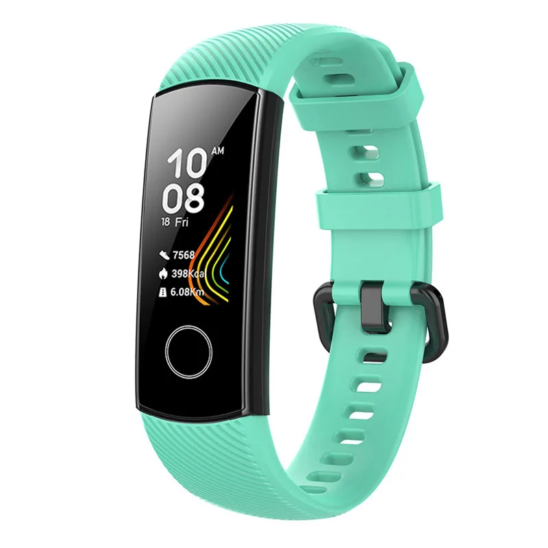 Green strap Силиконовый ремешок для huawei honor band 5, умный Браслет, ремешок на запястье для honor band 4, резиновый браслет, умные Сменные аксессуары - Цвет: Green strap