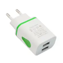 Phone Universal 2.1A 5V LED 2 USB Charger Fast Wall Charging Adapter US/EU Plug USB Charger For iPhone For Samsung For HTC