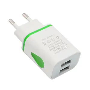 phone universal 2 1a 5v led 2 usb charger fast wall charging adapter useu plug usb charger for iphone for samsung for htc free global shipping