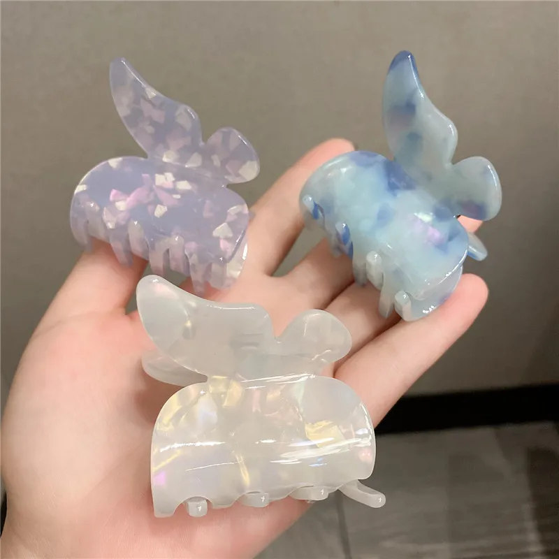 

2021 New Fashion Hot Sale Candy Color Butterfly Plastic Hair Claw Clips