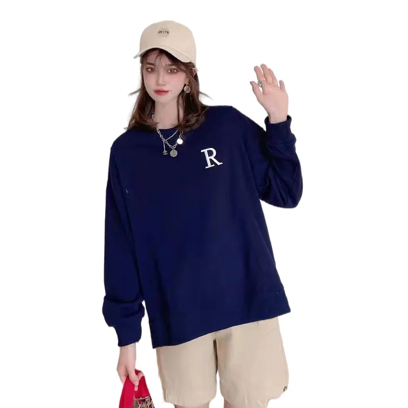 

2021 autumn new women's fashion letter round neck sweater women's loose and versatile design campus top trend