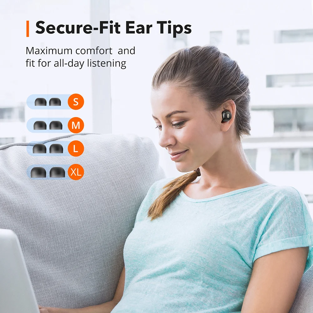 TaoTronics SoundLiberty 97 USB-C Wireless TWS Earbuds Smart Noise Cancelling Headset Touch Control IPX8 Waterproof 40Hr Playtime images - 6