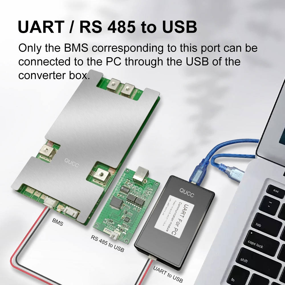 Комплект батарей Qucc Smart BMS 7S 6S 8S 24V 10S 36V bluetooth bms 20A 30A 40A 50A UART RS485 для 3 7 V Li ion Lipo 2